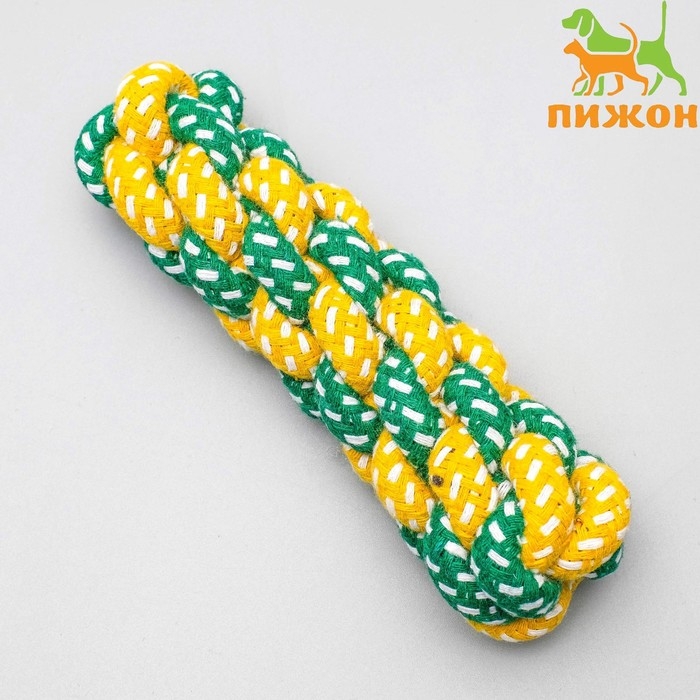 Игрушка канатная плетеная до 45 г, до 14 см, микс цветов Игрушка канатная плетеная до 45 г, до 14 см, микс цветов
