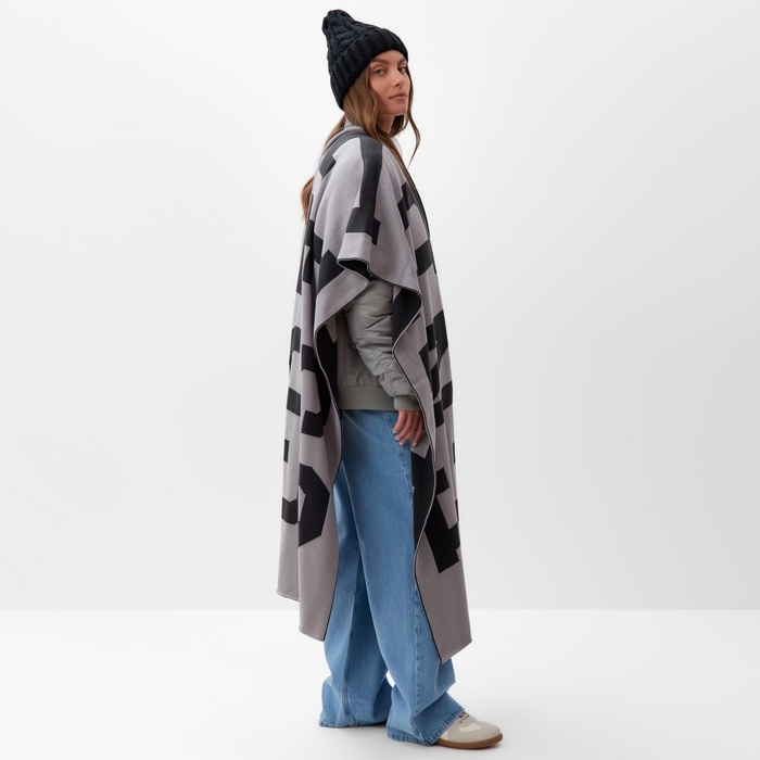 Шарф женский двусторонний MIST серый, размер 47*226см