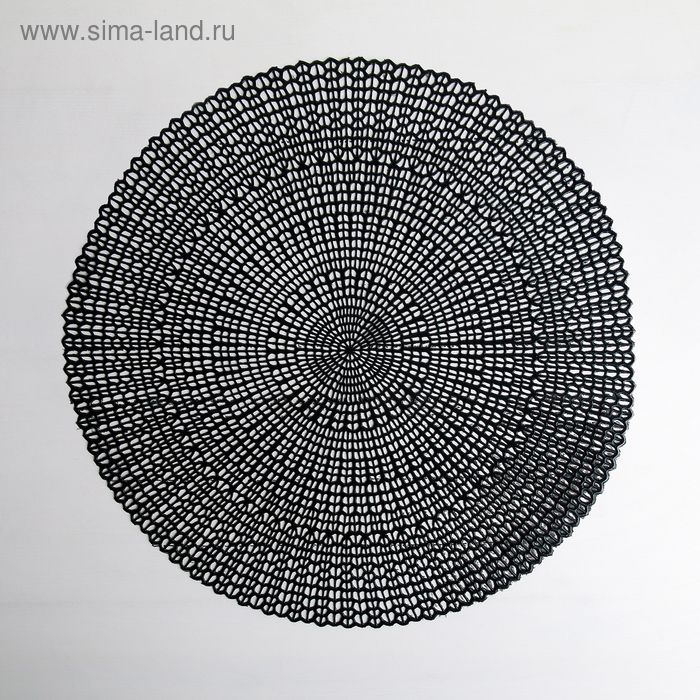 Салфетка сервировочная на стол «Роса», d=41 см, цвет чёрный Салфетка сервировочная на стол «Роса», d=41 см, цвет чёрный