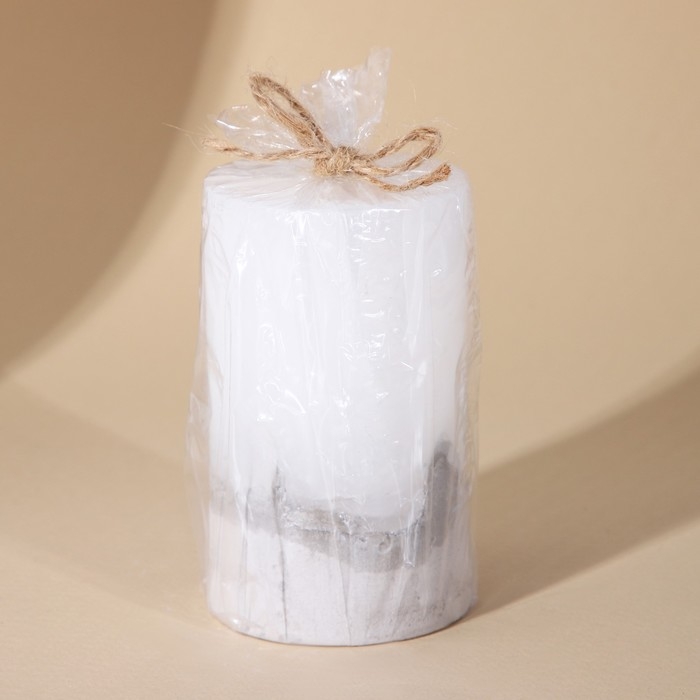 Свеча интерьерная белая с бетоном, 10 х 6 см Свеча интерьерная белая с бетоном, 10 х 6 см