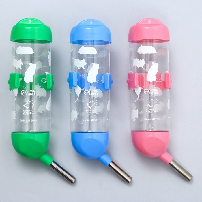 Поилка для грызунов 125 мл, 12,5 Х 4,5 см, микс цветов Поилка для грызунов 125 мл, 12,5 Х 4,5 см, микс цветов