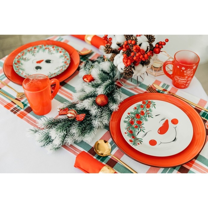 Новый год. Тарелка керамическая «Снеговик Ледыш», 20 см Новый год. Тарелка керамическая «Снеговик Ледыш», 20 см