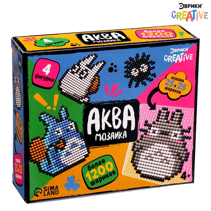 Аквамозаика «Тоторо», более 1200 шариков, 4 фигурки Аквамозаика «Тоторо», более 1200 шариков, 4 фигурки