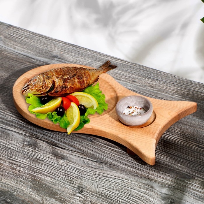 Доска для подачи рыбной продукции, пропитано минеральным маслом, 33×18 см, берёза Доска для подачи рыбной продукции, пропитано минеральным маслом, 33×18 см, берёза