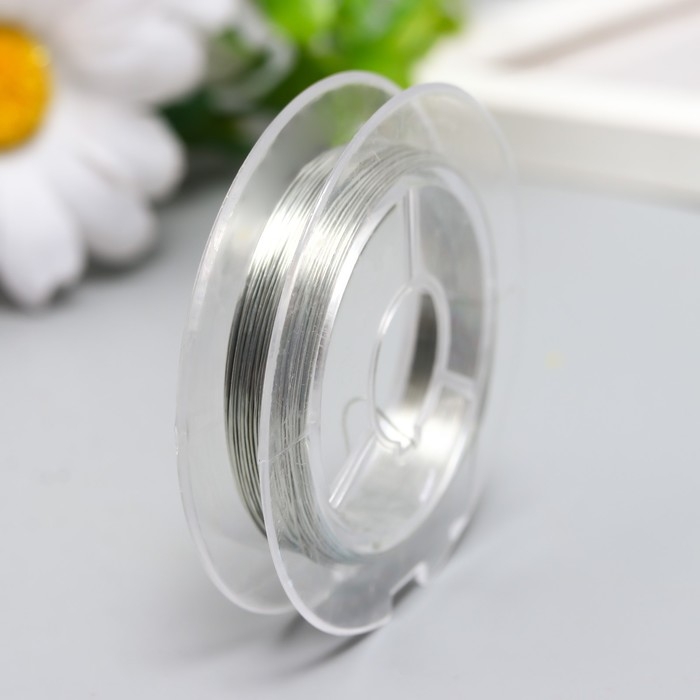 Проволока для бисера d 0,3 мм, серебро рул.10 м Проволока для бисера d 0,3 мм, серебро рул.10 м