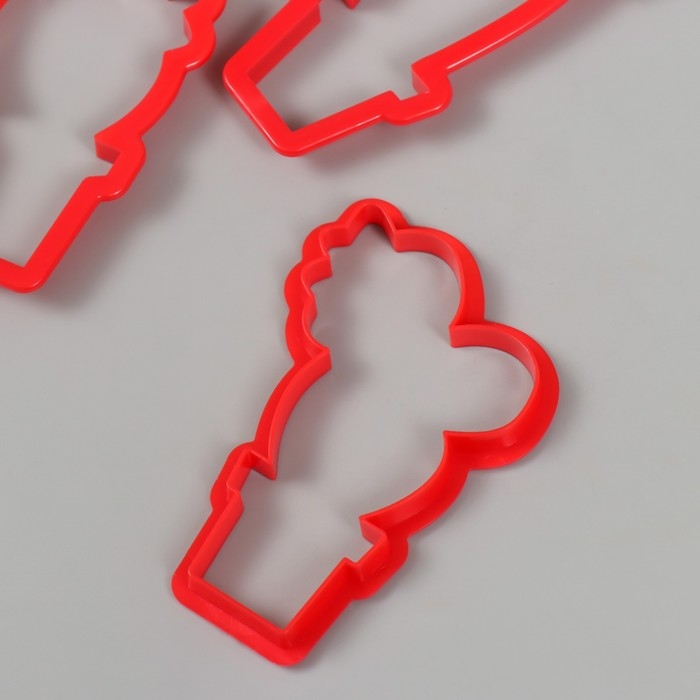 Каттеры для полимерной глины  Каттеры для полимерной глины "Кактусы" набор 3 шт 8,8х5,4 см 10,7х4,7 см, 10х6,7 см