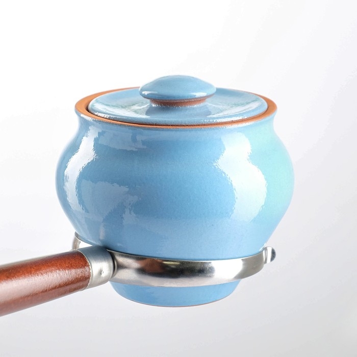 Набор  Набор "Вятская керамика №2" 6х0,5 + ухват + полка, голубой