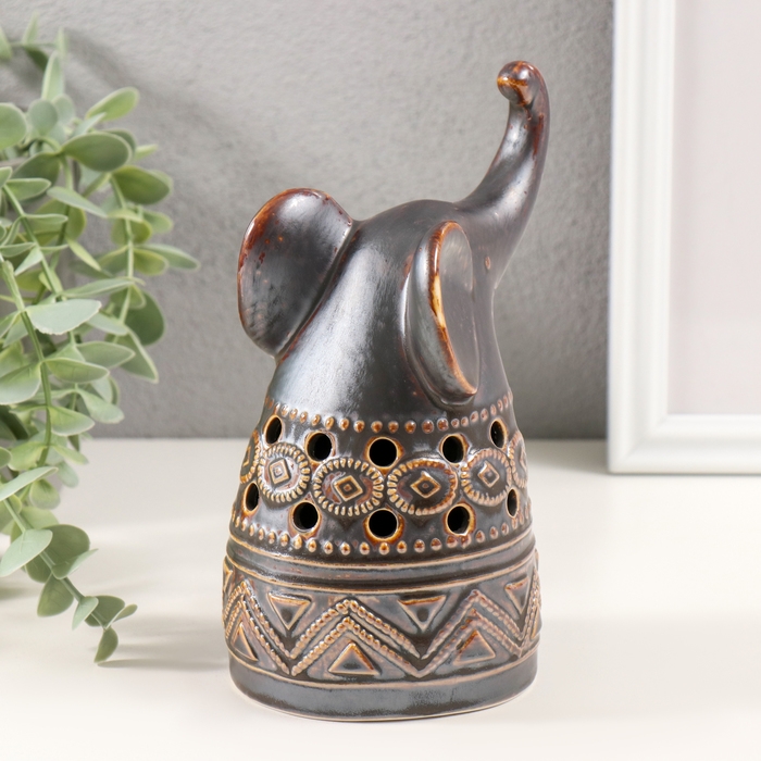 Сувенир керамика Сувенир керамика "Слон. Этнические узоры" коричневый 8,5х10,5х17 см