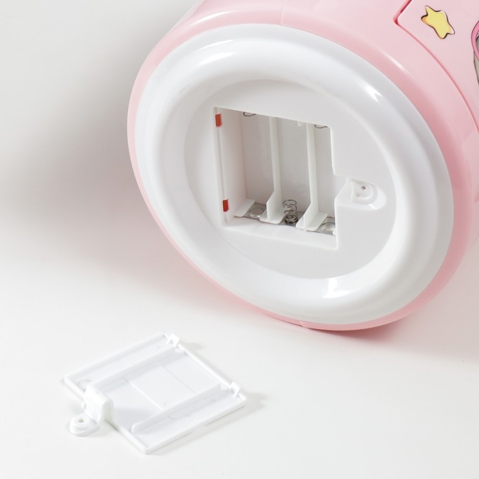 Копилка пластик Копилка пластик "Банка. Зайчишка" кодовый замок, звук АА розовый 14х21 см