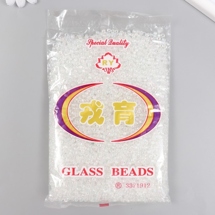 Бисер стекло 6/0  Бисер стекло 6/0 "Прозрачный" перламутр 450 гр