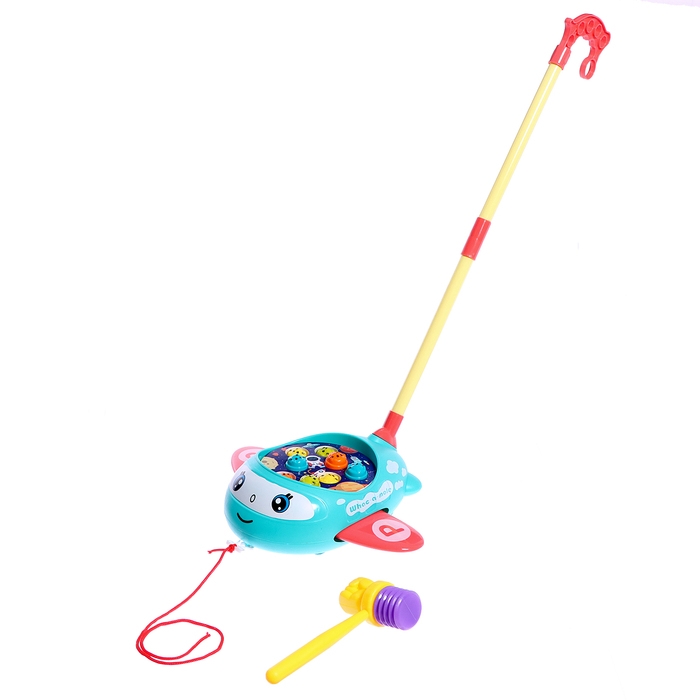 Каталка на палке «Световой самолётик», световые и звуковые эффекты, цвета МИКС Каталка на палке «Световой самолётик», световые и звуковые эффекты, цвета МИКС