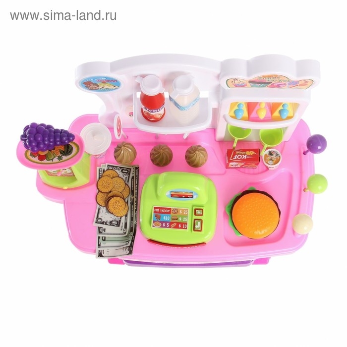 Игровой модуль «Продуктовая лавка» с тележкой, 65 предметов, МИКС Игровой модуль «Продуктовая лавка» с тележкой, 65 предметов, МИКС