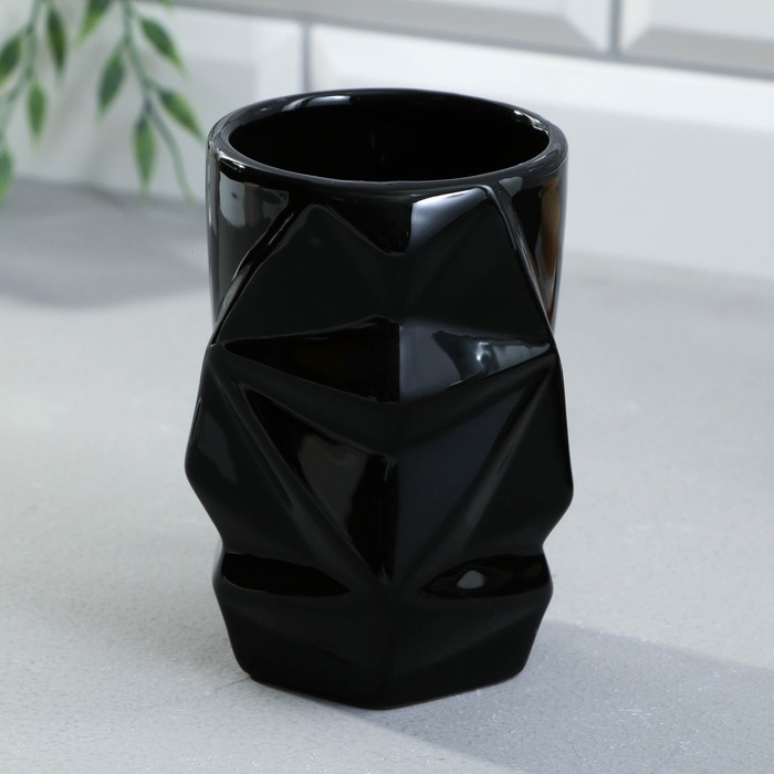 Набор аксессуаров для ванной комнаты «Black», 3 предмета, дозатор, стакан, мыльница Набор аксессуаров для ванной комнаты «Black», 3 предмета, дозатор, стакан, мыльница