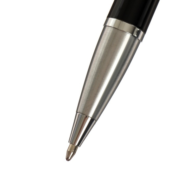 Ручка подарочная шариковая, в кожзам футляре, автоматическая, ПБ IM, корпус чёрный/серебро