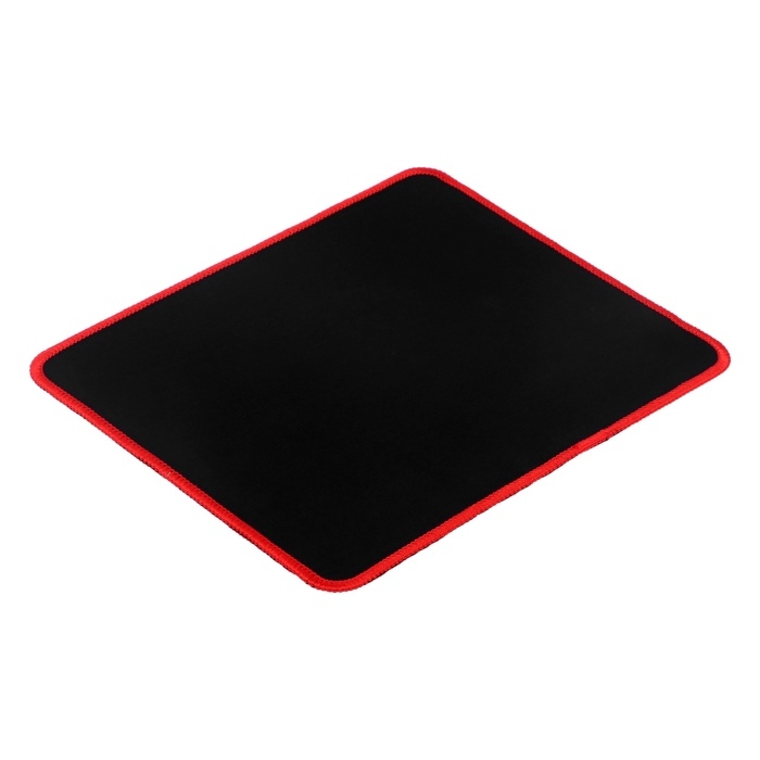 Коврик для мыши, игровой, 25x21x0,15 см, оверлок, чёрно-красный Коврик для мыши, игровой, 25x21x0,15 см, оверлок, чёрно-красный