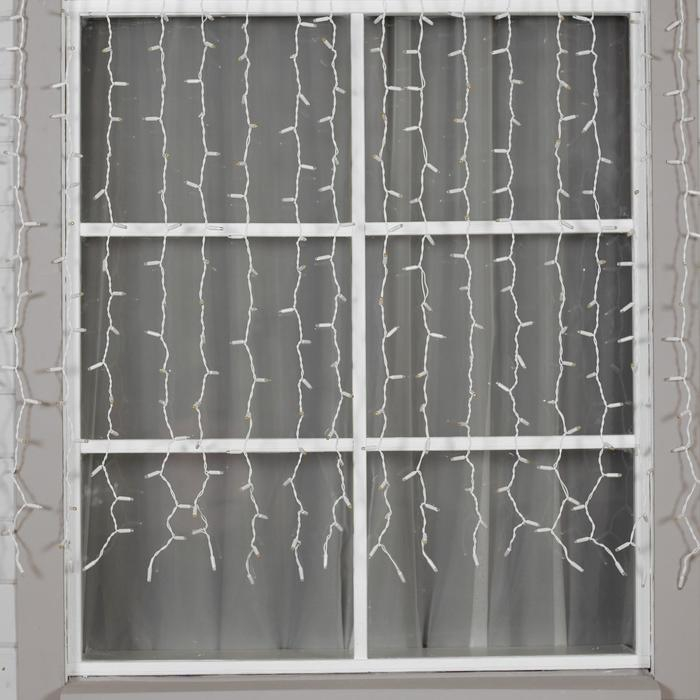 Гирлянда «Занавес» 2 х 1.5 м, IP65, УМС, белая нить, 360 LED, свечение тёплое белое, 220 В