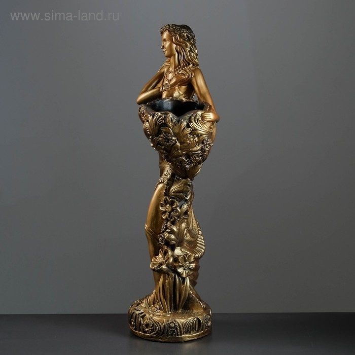 Фигура с кашпо Фигура с кашпо "Лесная фея" 1л / 36х85х23см бронза