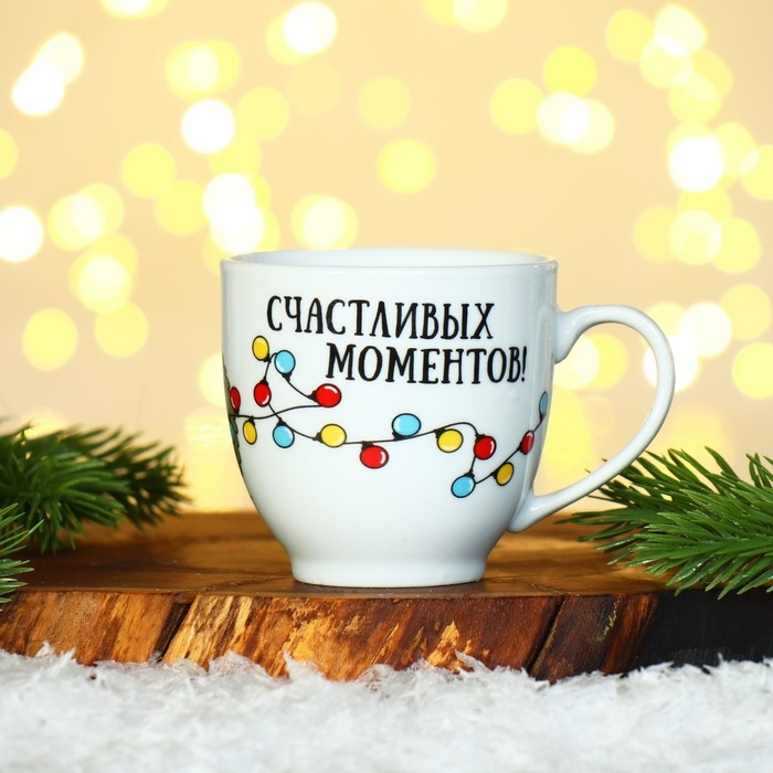 Новый год. Набор из керамики &laquo;Ёжик&raquo;, кружка 180 мл 2 шт, ложка 2 шт, цвет белый