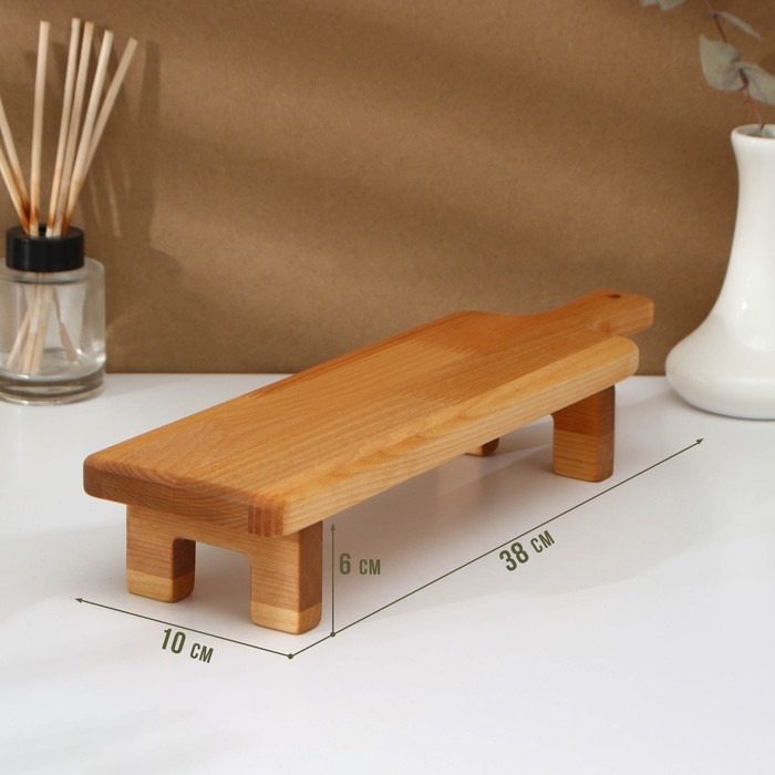 Доска сервировочная с ручкой Adelica, на ножках, 38×10×6 см, берёза Доска сервировочная с ручкой Adelica, на ножках, 38×10×6 см, берёза