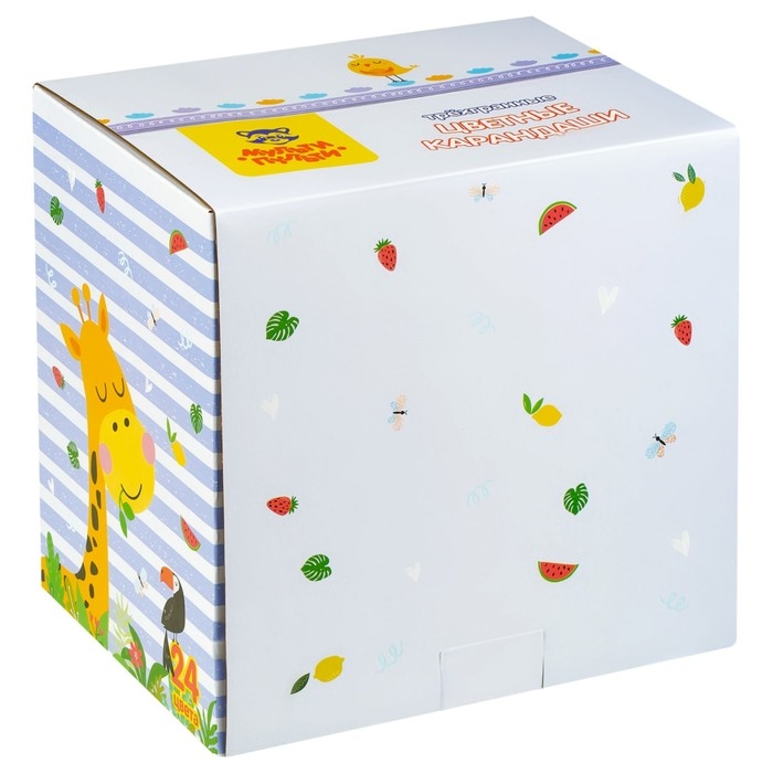 Карандаши 24 цвета Мульти-Пульти  Карандаши 24 цвета Мульти-Пульти "Друзья енота", трёхгранные, заточенные, в тубусе