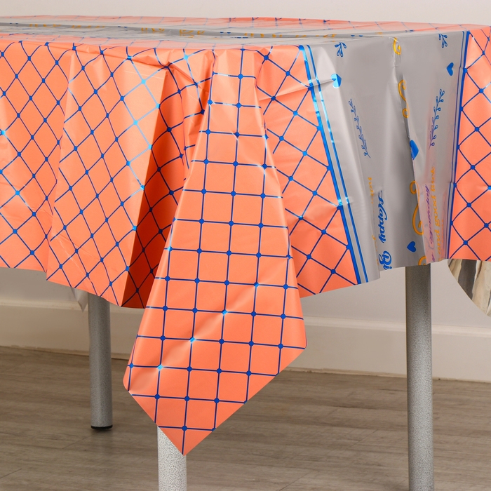 Скатерть &laquo;Квадратики&raquo;, 137 &times; 183 см., цвет оранжевый