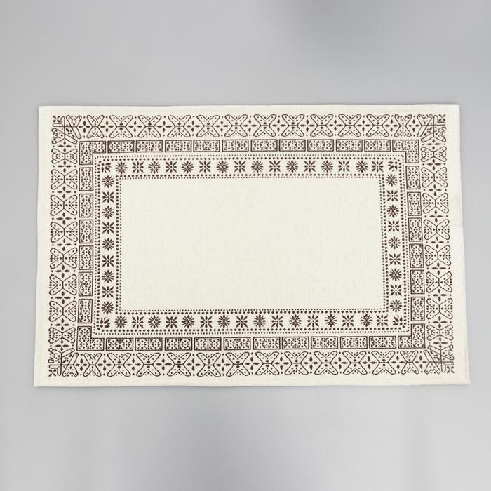 Коврик для ванной SAVANNA «Лия», 60×90 см, цвет бело-коричневый Коврик для ванной SAVANNA «Лия», 60×90 см, цвет бело-коричневый