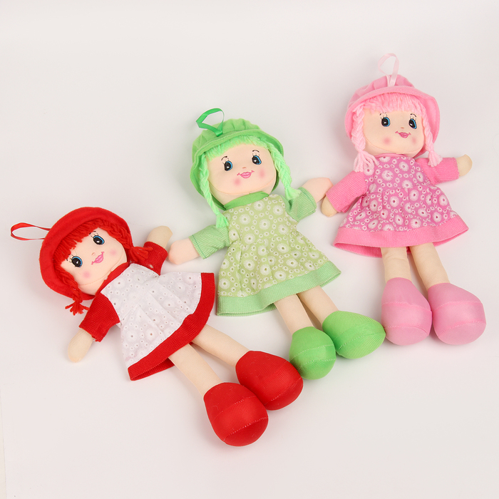 Мягкая кукла «Девочка», платье в цветочек, цвета МИКС