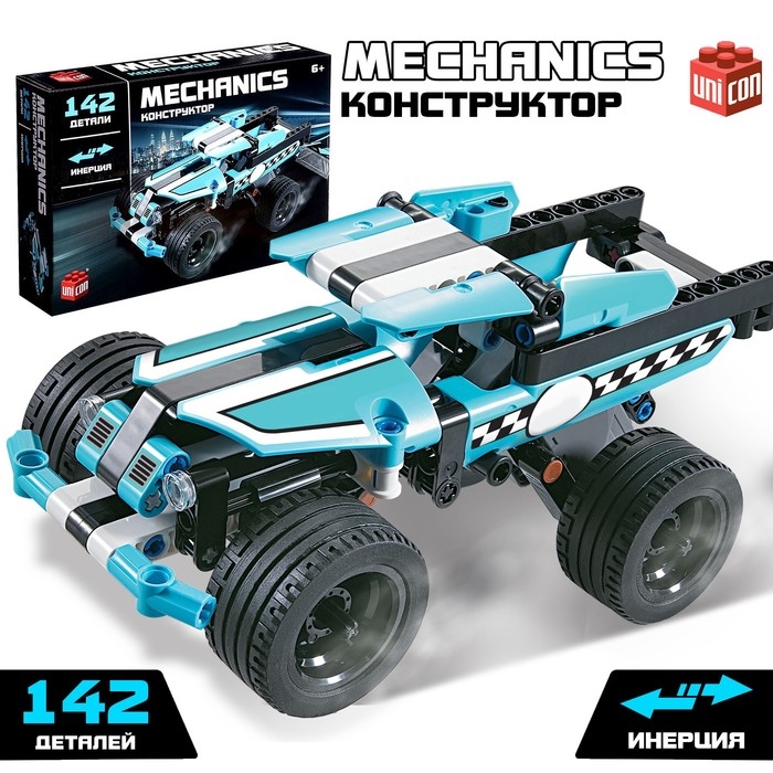 Конструктор внедорожник &laquo;Трюковый&raquo; UNICON Техно, инерционный, 142 деталей, 6+