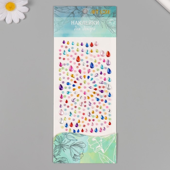 Декор для творчества пластик Декор для творчества пластик "Стразы. Капельки и бусинки" 25,2х9,6 см