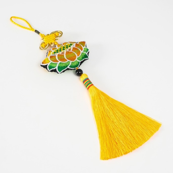 Подвеска текстиль Подвеска текстиль "Лотос" жёлтая 2х10х29 см
