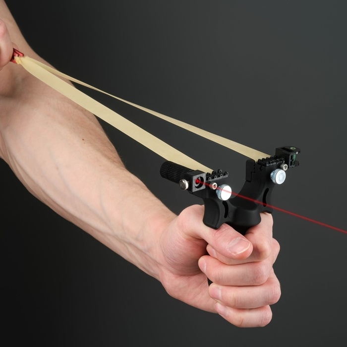 Рогатка спортивная Рогатка спортивная "Патриот" с уровнем и прицелом, пластик, чёрная