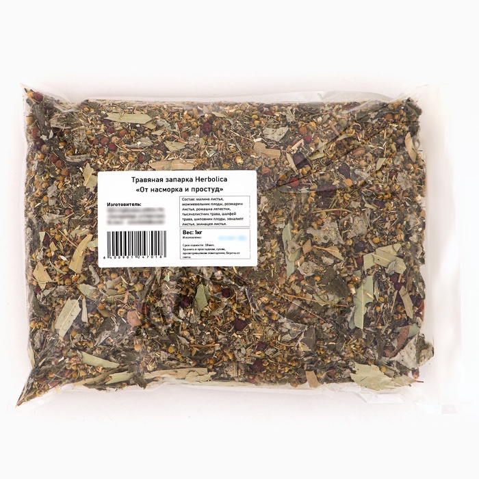 Травяная запарка для бани, сауны и кедровой бочки «От насморка и простуд», 1 кг Травяная запарка для бани, сауны и кедровой бочки «От насморка и простуд», 1 кг