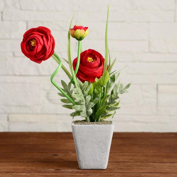 Композиция в горшочке  Композиция в горшочке "Пионы" 8х25 см, микс