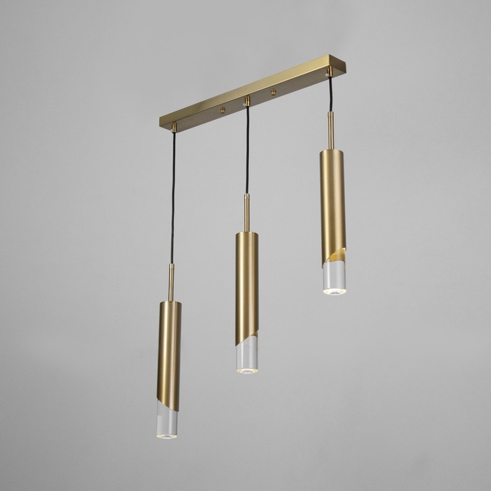 Светильник BayerLux Подвес BayerLuxной Светильник BayerLux Подвес BayerLuxной "Комус" 3хLED 18Вт 4000К золото 50х5х30-180см