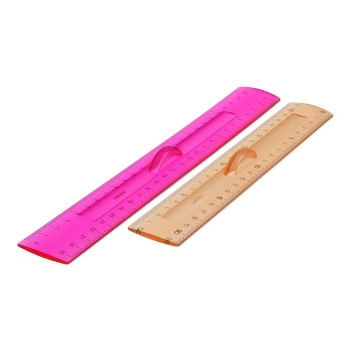 Набор линеек 2 штуки, Calligrata 20/25 см, с держателем, прозрачные, МИКС Набор линеек 2 штуки, Calligrata 20/25 см, с держателем, прозрачные, МИКС