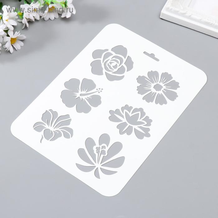 Трафарет пластик "Цветочки" 16х22 см