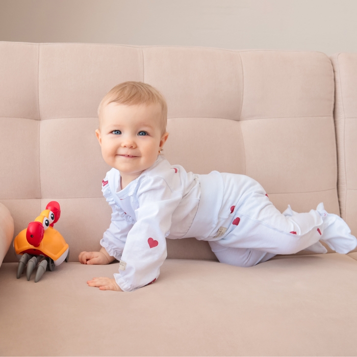 Ползунки детские MINAKU, цвет молочный, рост 62-68 см Ползунки детские MINAKU, цвет молочный, рост 62-68 см