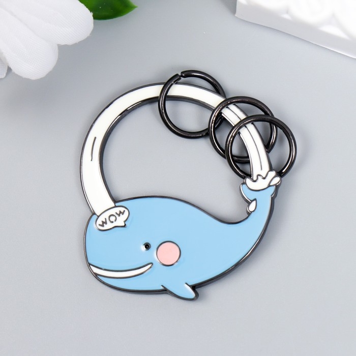 Брелок-ключница металл Брелок-ключница металл "Китёнок пускает фонтан" 4,1х4,5 см