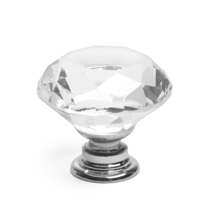 Ручка кнопка CAPPIO, Ручка кнопка CAPPIO, "Алмаз", стеклянная, d=30 мм