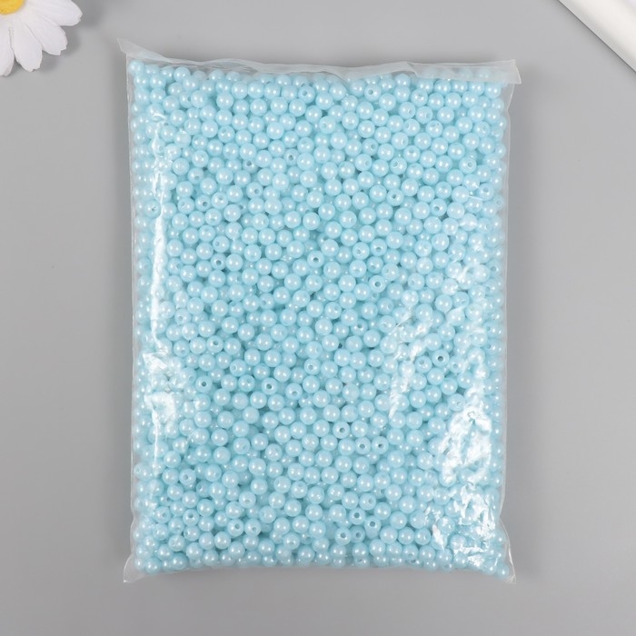 Набор бусин Набор бусин "Жемчуг" d 6 мм, 250 гр, голубой