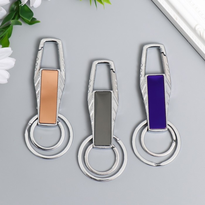 Брелок металл  Брелок металл "Карабин. Глянец цвета" МИКС 3,4х0,6х9 см