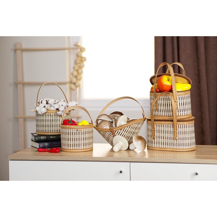 Корзина для хранения Доляна Nature, 15×15×12, бамбук Корзина для хранения Доляна Nature, 15×15×12, бамбук