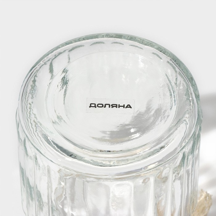 Банка стеклянная для хранения сыпучих продуктов Доляна «Ёжик в золотом», 230 мл, 7,8×15 см, с керамической крышкой
