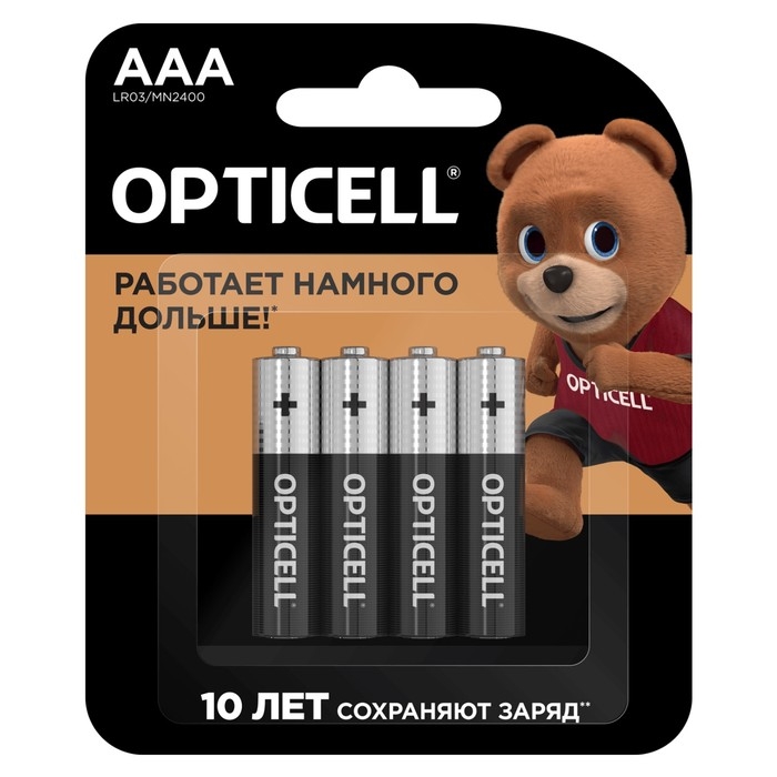 Батарейка алкалиновая OPTICELL, AAA, LR03-4BL, 1.5В, блистер, 4 шт Батарейка алкалиновая OPTICELL, AAA, LR03-4BL, 1.5В, блистер, 4 шт