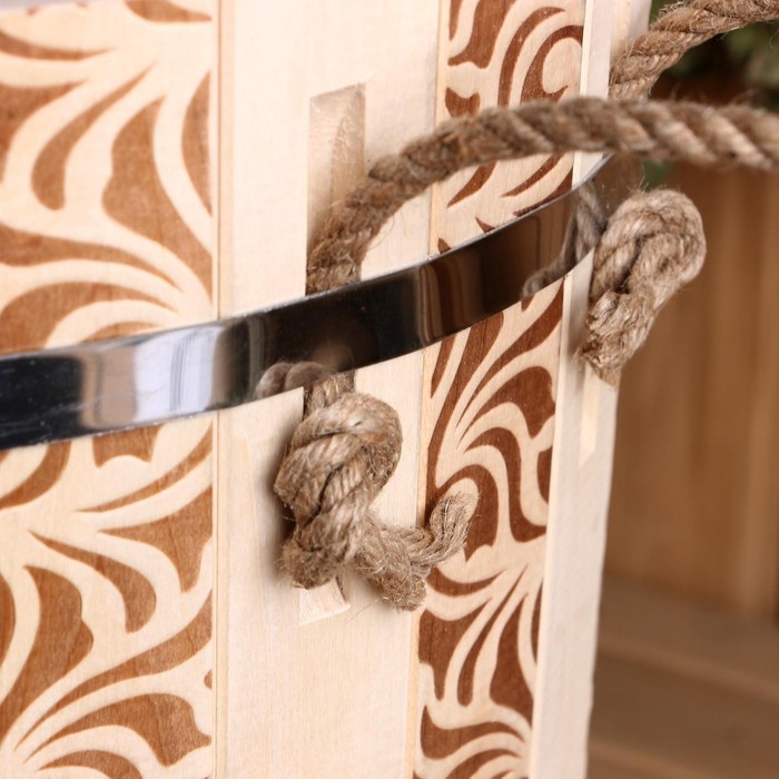 Запарник из липы, 18 л,  пластиковая вставка, ручка-веревка (Рисунок  1) Запарник из липы, 18 л,  пластиковая вставка, ручка-веревка (Рисунок  1)