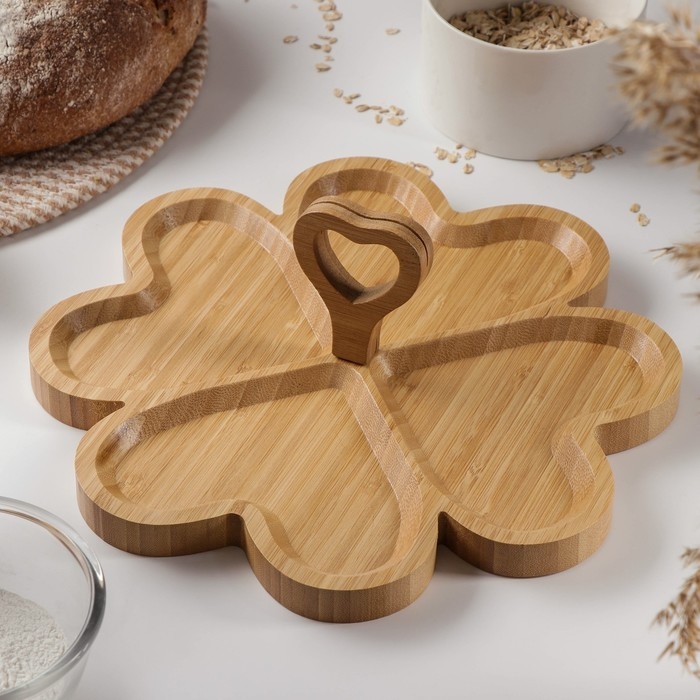 Менажница Доляна «Цветок», 29×29 см, бамбук Менажница Доляна «Цветок», 29×29 см, бамбук