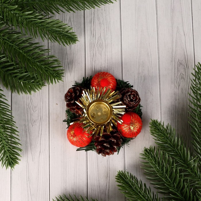 Подсвечник на одну свечу Подсвечник на одну свечу "Шарики" отв d-2 см, красный