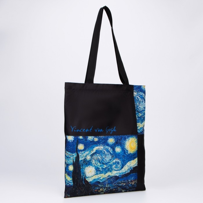 Сумка-шопер «Ван Гог», без молнии, без подкладки, цвет чёрный Сумка-шопер «Ван Гог», без молнии, без подкладки, цвет чёрный