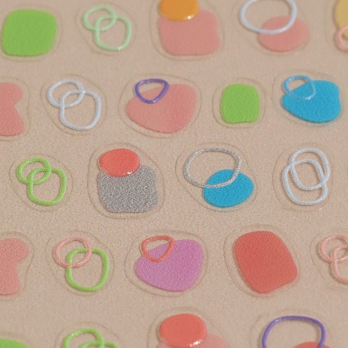 Наклейки для ногтей «Цветная абстракция», объёмные, разноцветные Наклейки для ногтей «Цветная абстракция», объёмные, разноцветные