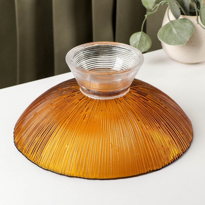 Ваза из стекла для фруктов «Фейверк», 1,4 л, 25×10 см, цвет янтарный Ваза из стекла для фруктов «Фейверк», 1,4 л, 25×10 см, цвет янтарный